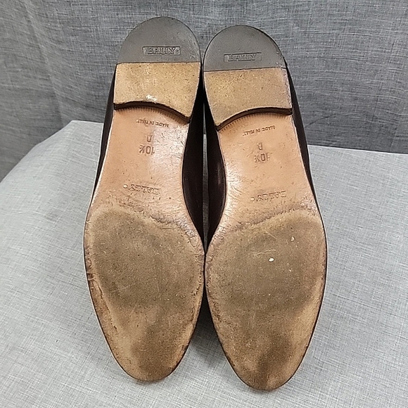 BALLY brown Italian leather tassel loafers slip-on Men's 10.5D (WIDE) - Picture 12 of 13